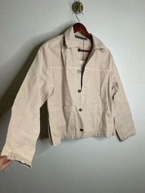 NWT Enza Costa 100% Cotton Denim Field Jacket in Beige